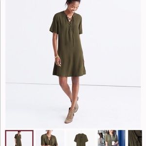 Madewell Novella Green Lace Up dress in medium